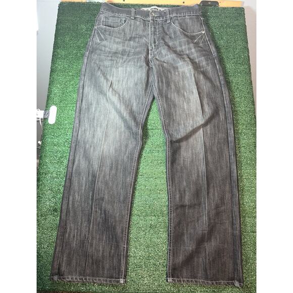 VTG Y2K Avirex Jeans Mens 34x32 Baggy Wide Leg - Picture 3 of 9